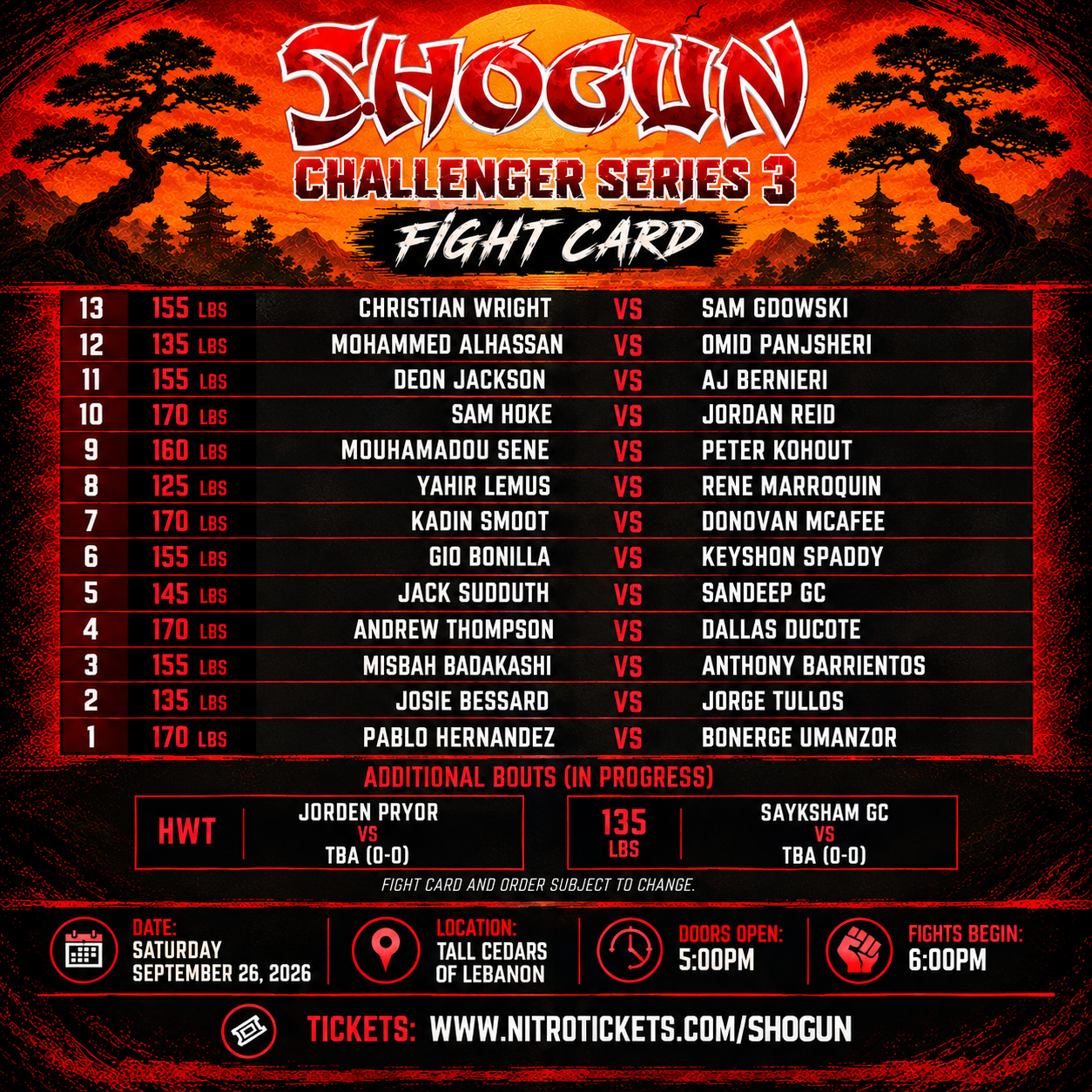 Fight Card